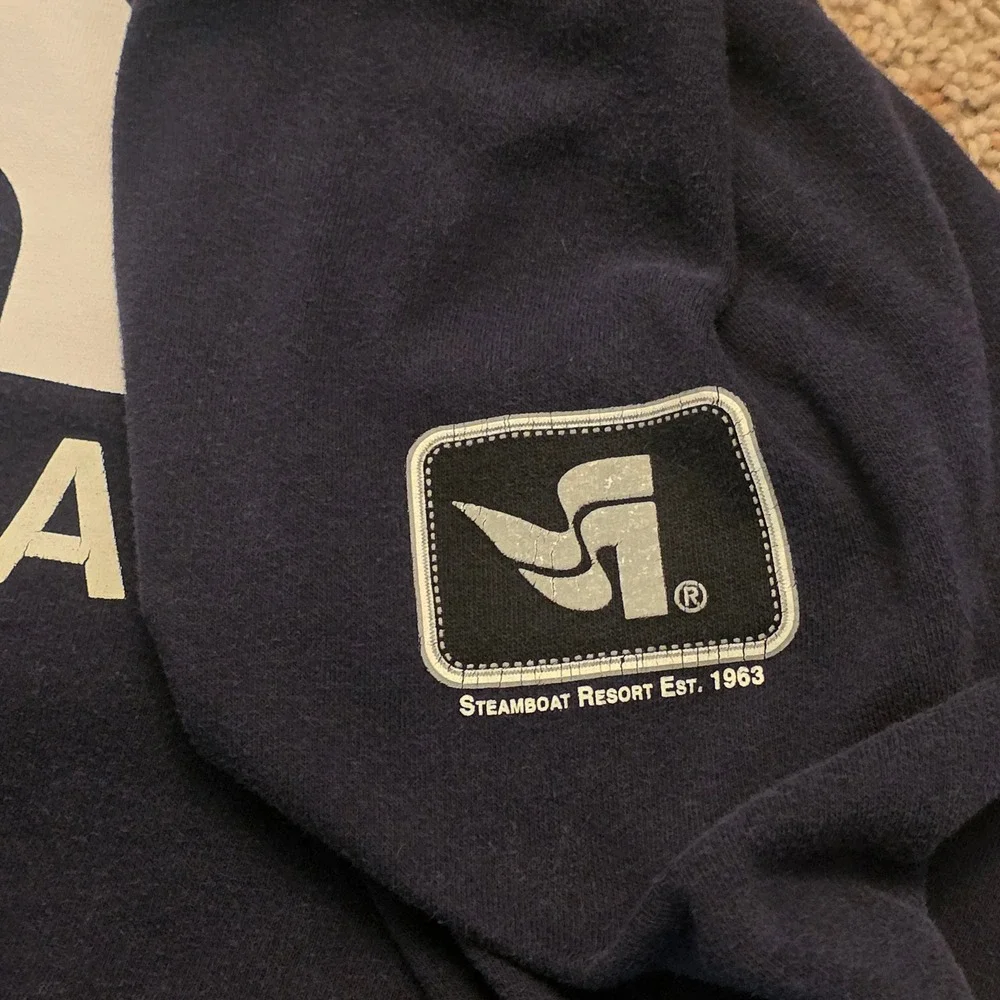The North Face Steamboat Springs Resort Hoodie Mens Small Navy Blue Pullover